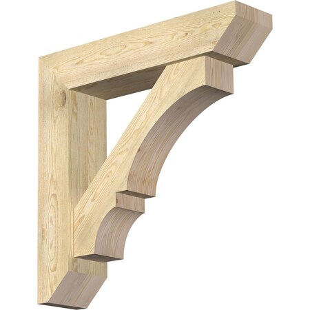 Ekena Millwork Balboa Slat Rough Sawn Bracket w/ Offset Brace, Douglas Fir, 8"W x 36"D x 36"H BKT0806X36X36BOA06RDF